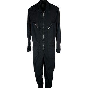 Joe's Jeans Coveralls Jumpsuit Zip Up Zipper Detail Womens Small Black Utility
